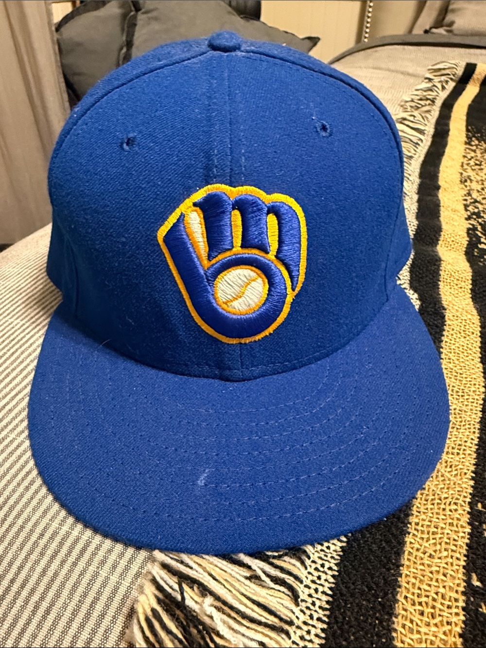 New Era Royal Blue & Yellow Milwaukee Brewers Fitted Hat